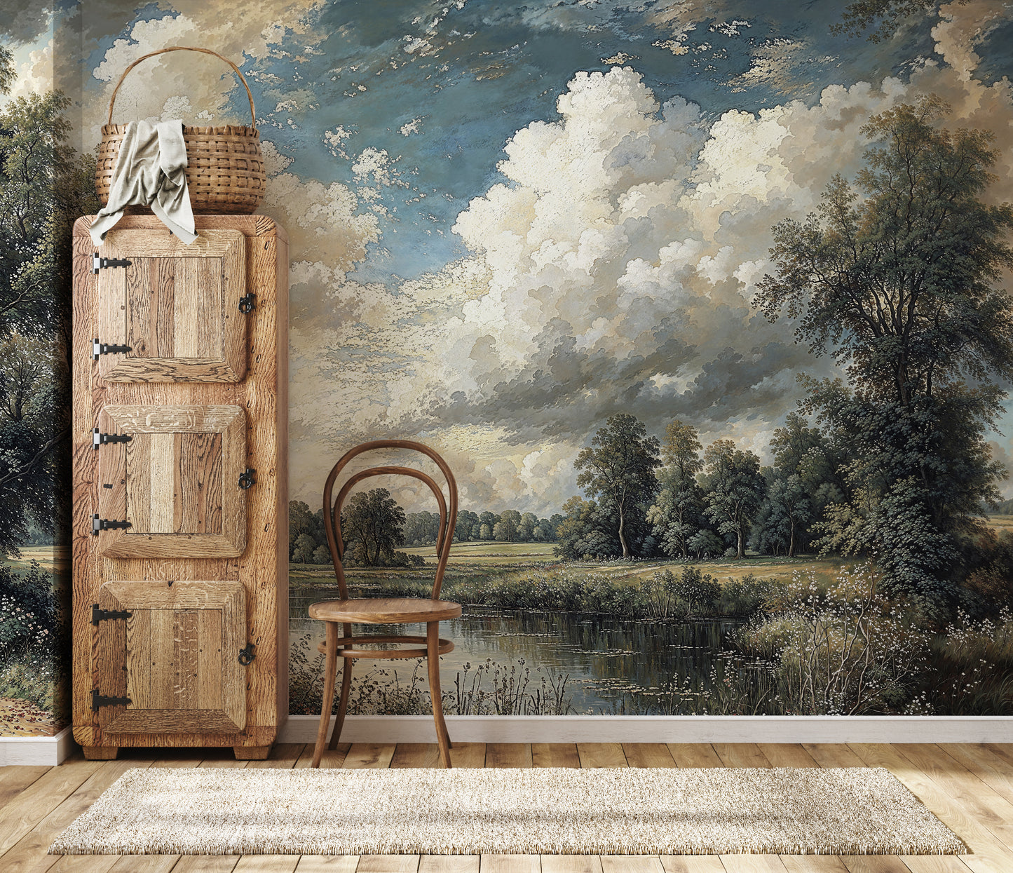 Majestic Forest Landscape Mural – Large Tree Wall Art for Cozy Bedrooms - WMH451