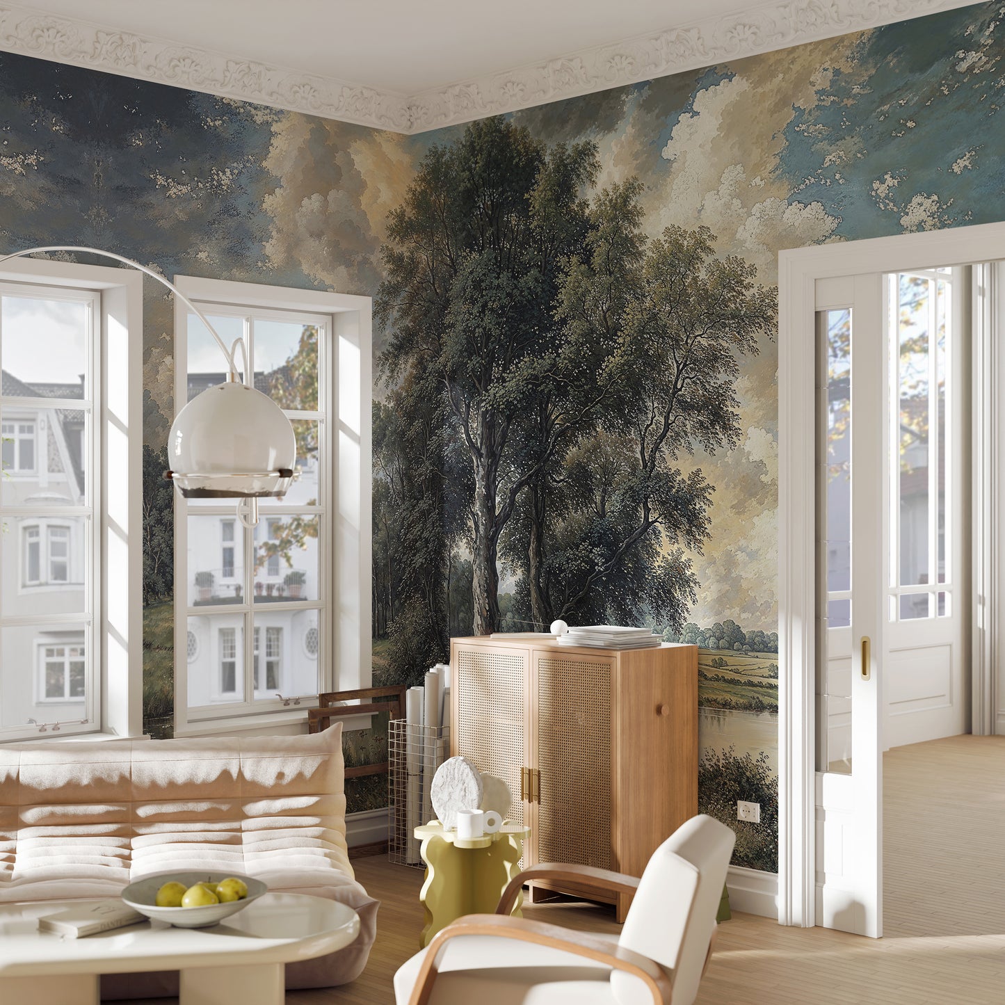 Majestic Forest Landscape Mural – Large Tree Wall Art for Cozy Bedrooms - WMH451