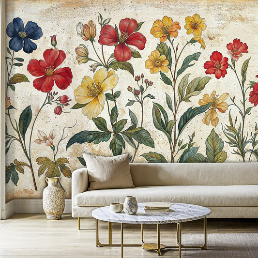 Wildflower Mural – Oversized Colorful Floral Wall Art - WMH447